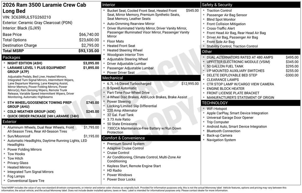 New 2026 RAM 3500 Laramie w/ Night Edition AWD/4WD image 3