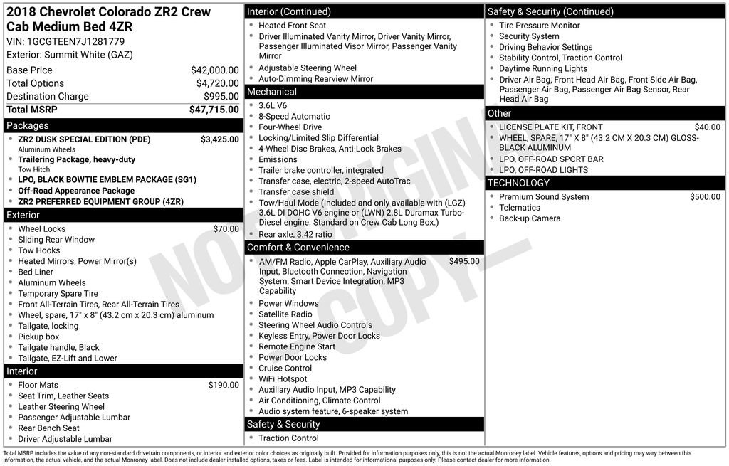 Certified 2018 Chevrolet Colorado ZR2 w/ ZR2 Dusk Special Edition AWD/4WD image 33