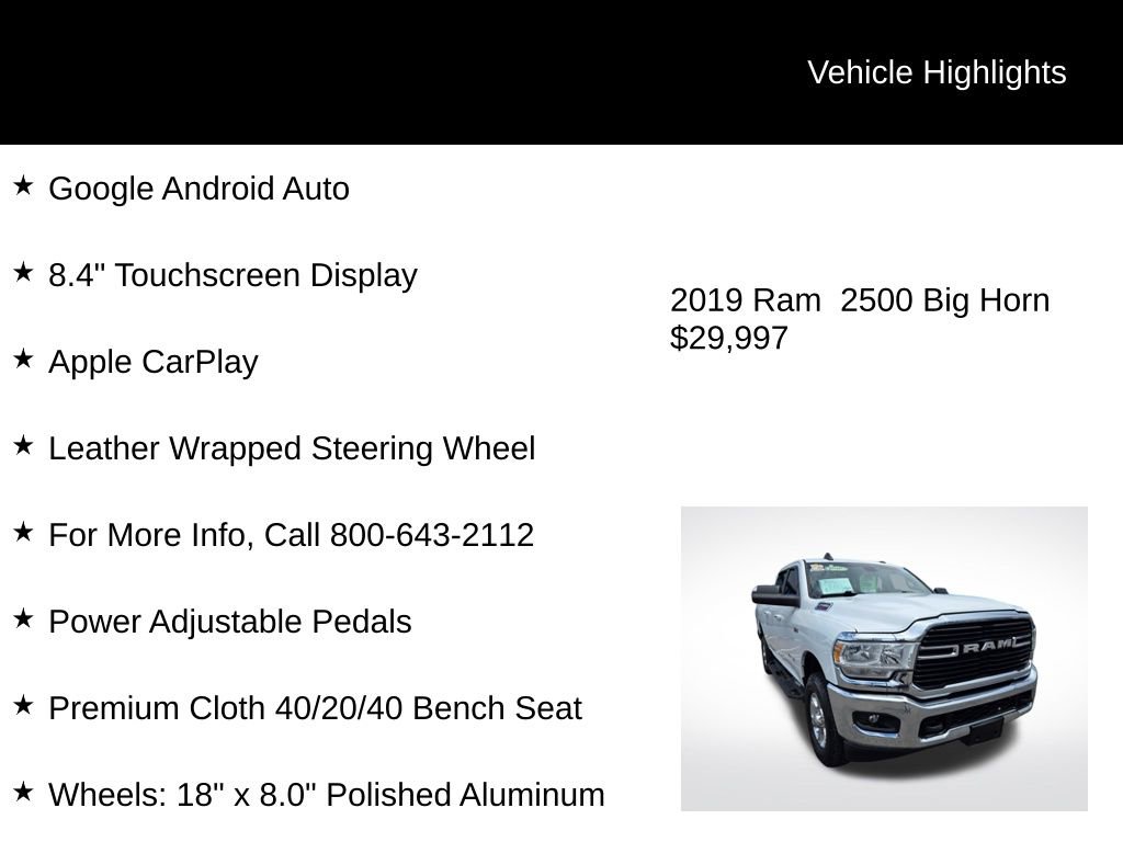 Used 2019 RAM 2500 Big Horn image 10