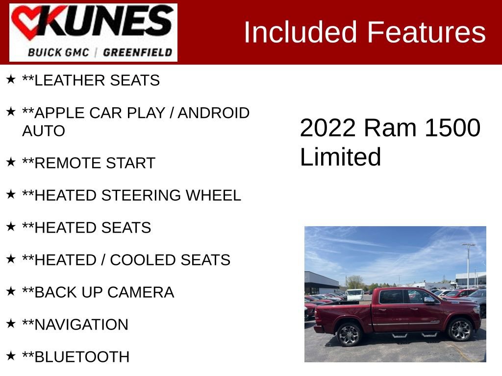 Used 2022 RAM 1500 Limited w/ Body-Colour Bumper Group AWD/4WD image 2