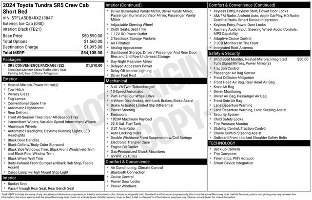 Used 2024 Toyota Tundra SR5 w/ SR5 Convenience Package AWD/4WD image 4