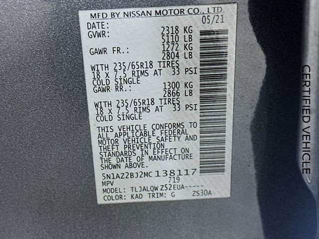 Certified 2021 Nissan Murano SV FWD image 30