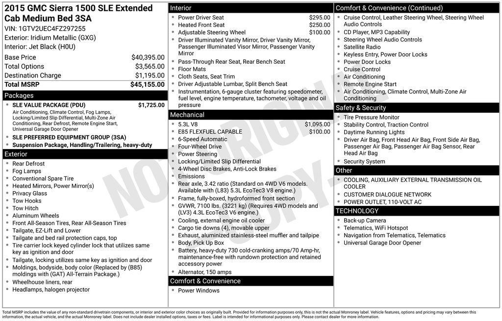 Used 2015 GMC Sierra 1500 SLE w/ SLE Value Package AWD/4WD image 4