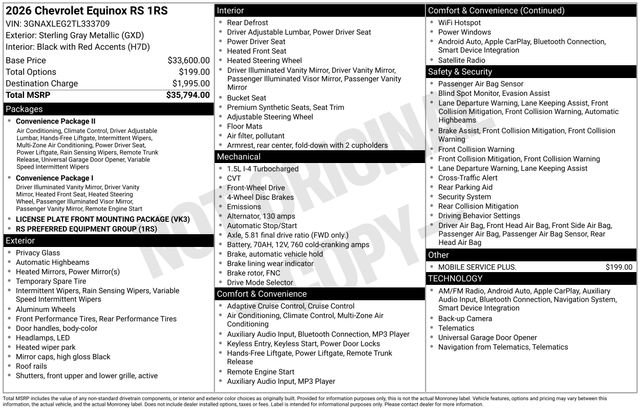 New 2026 Chevrolet Equinox RS image 26