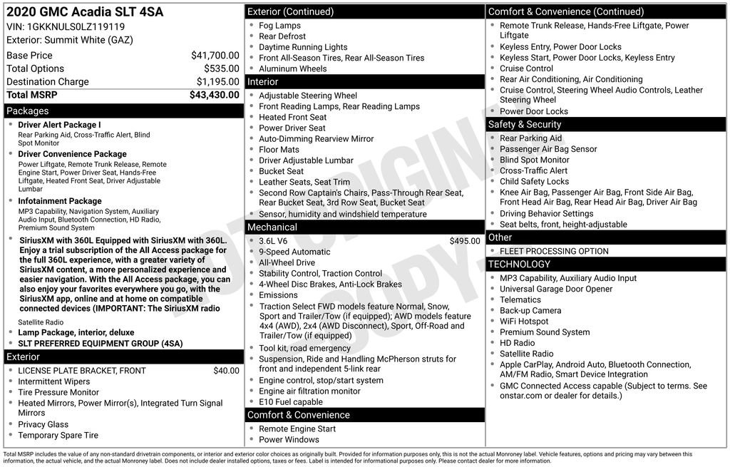 Used 2020 GMC Acadia SLT AWD/4WD image 4