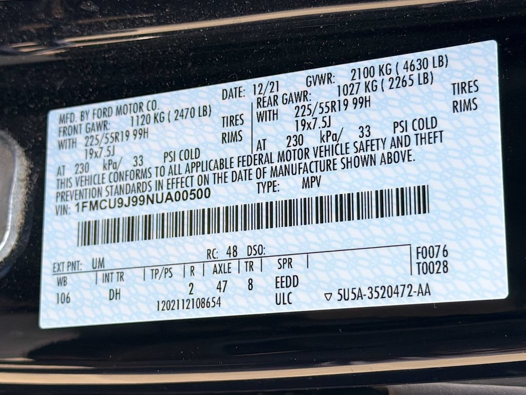 Used 2022 Ford Escape Titanium w/ Titanium Elite Package AWD/4WD image 35