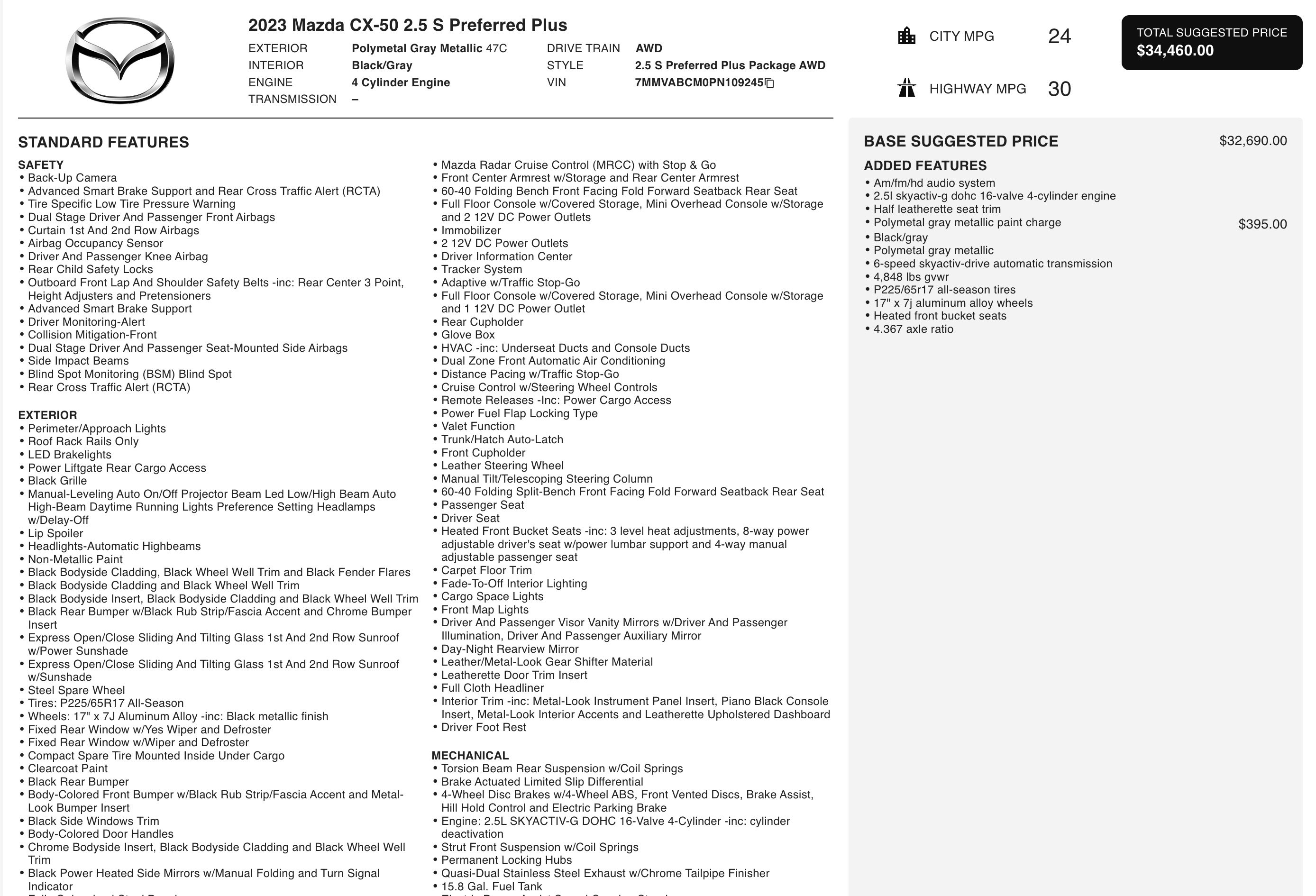 Used 2023 MAZDA CX-50 2.5 S w/ Preferred Plus Pkg image 4