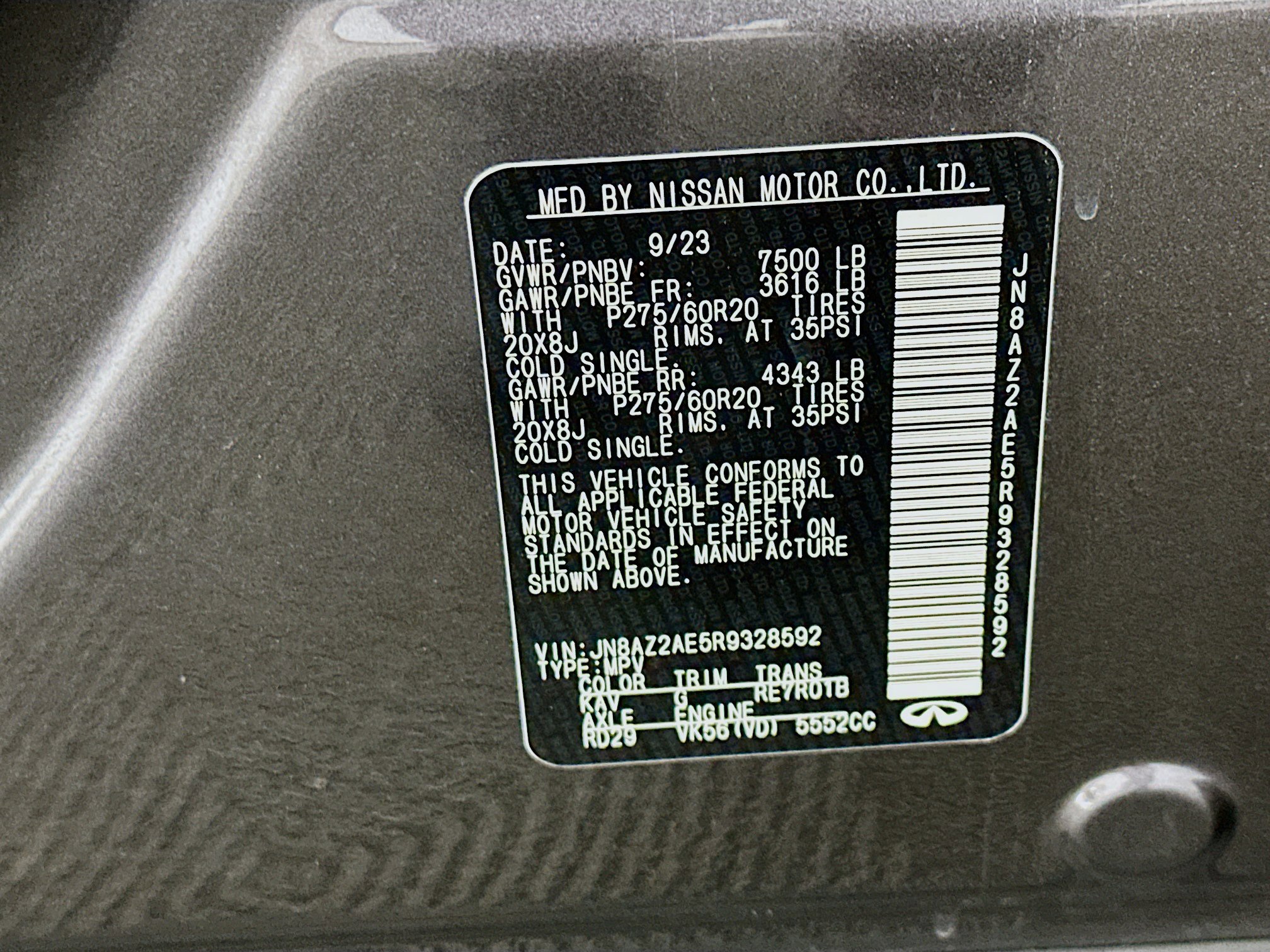 Used 2024 INFINITI QX80 Luxe image 12