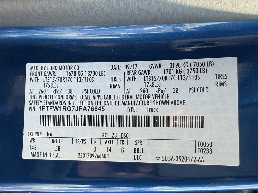 Used 2018 Ford F150 Raptor w/ Equipment Group 802A Luxury image 32