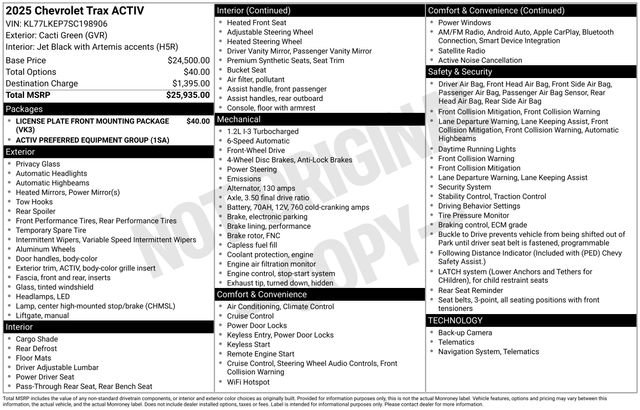 Used 2025 Chevrolet Trax ACTIV FWD image 19