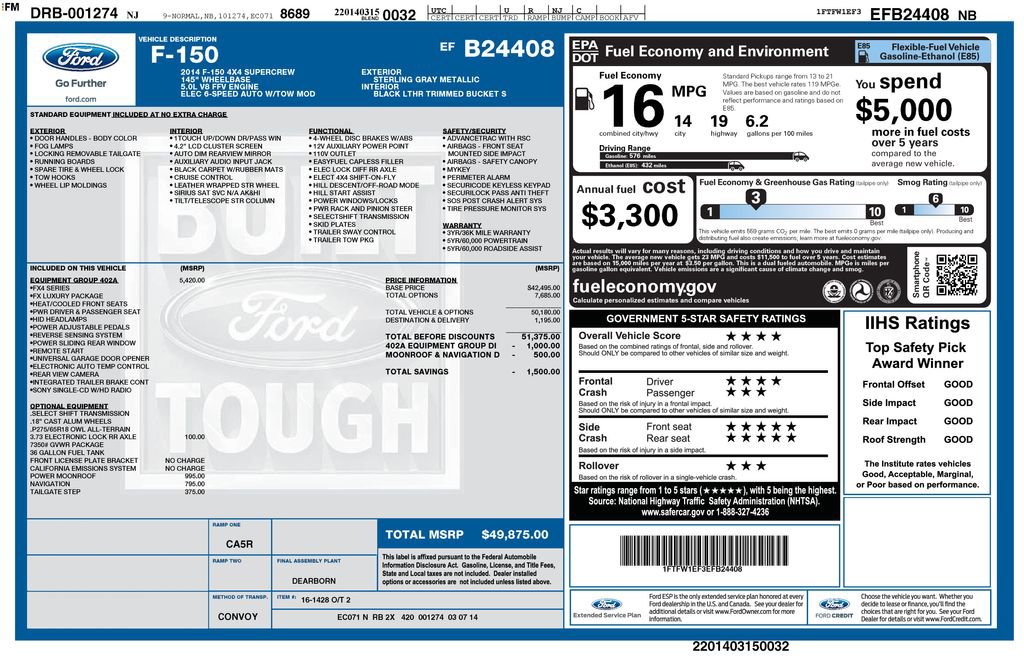 Used 2014 Ford F150 FX4 w/ Equipment Group 402A Luxury image 2