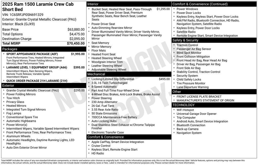 Used 2025 RAM 1500 Laramie w/ Sport Appearance Package image 5