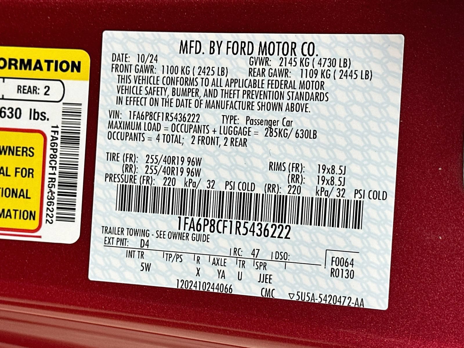 Used 2024 Ford Mustang GT Premium RWD image 43