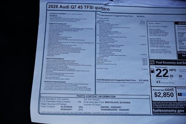 New 2026 Audi Q7 2.0T Premium Plus image 43
