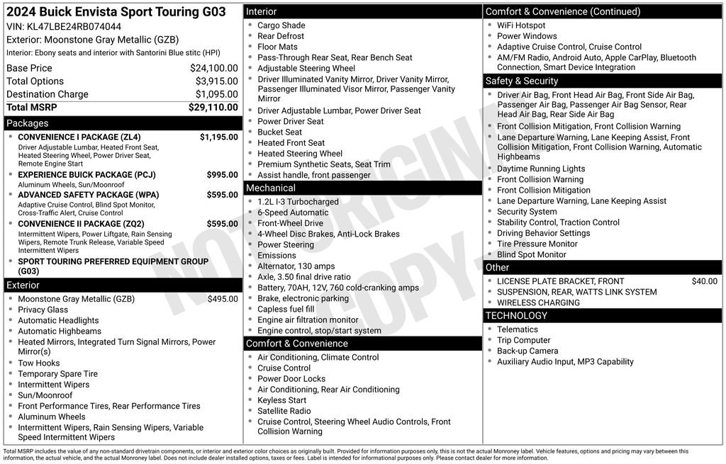 Used 2024 Buick Envista Sport Touring w/ Convenience I Package image 40