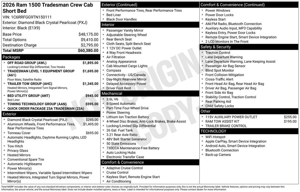 Used 2026 RAM 1500 Tradesman w/ Off Road Group AWD/4WD image 12