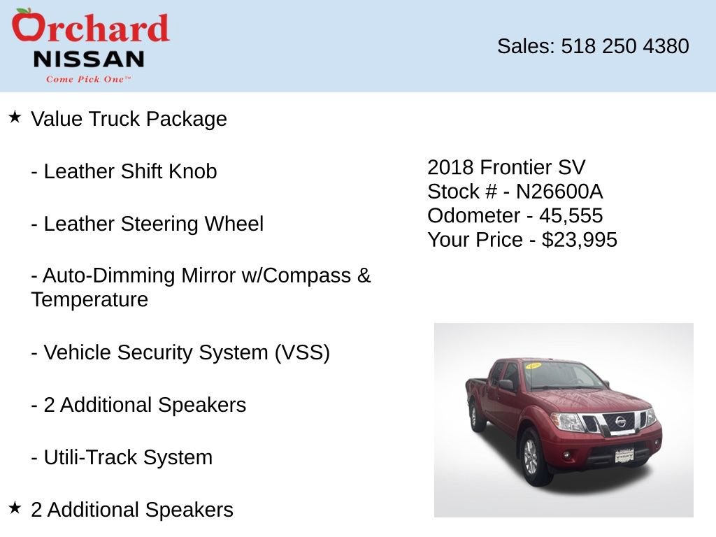 Used 2018 Nissan Frontier SV w/ Value Truck Package AWD/4WD image 14