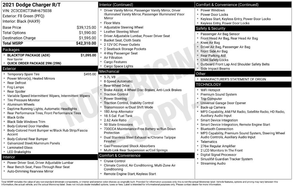 Certified 2021 Dodge Charger R/T w/ Blacktop Package RWD image 26