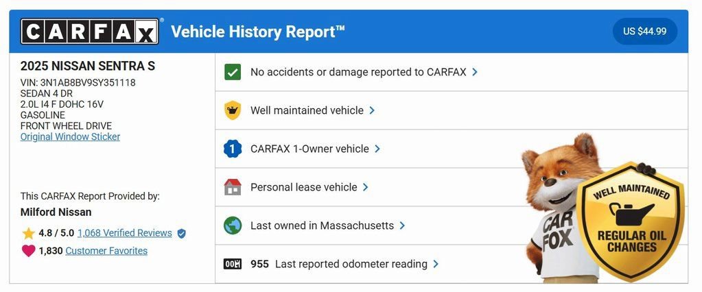 Used 2025 Nissan Sentra S image 1
