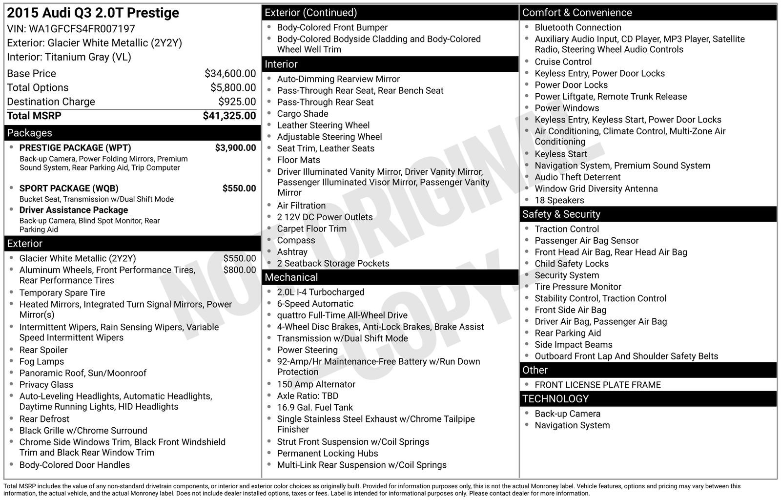 Used 2015 Audi Q3 2.0T Prestige w/ Prestige Package image 11