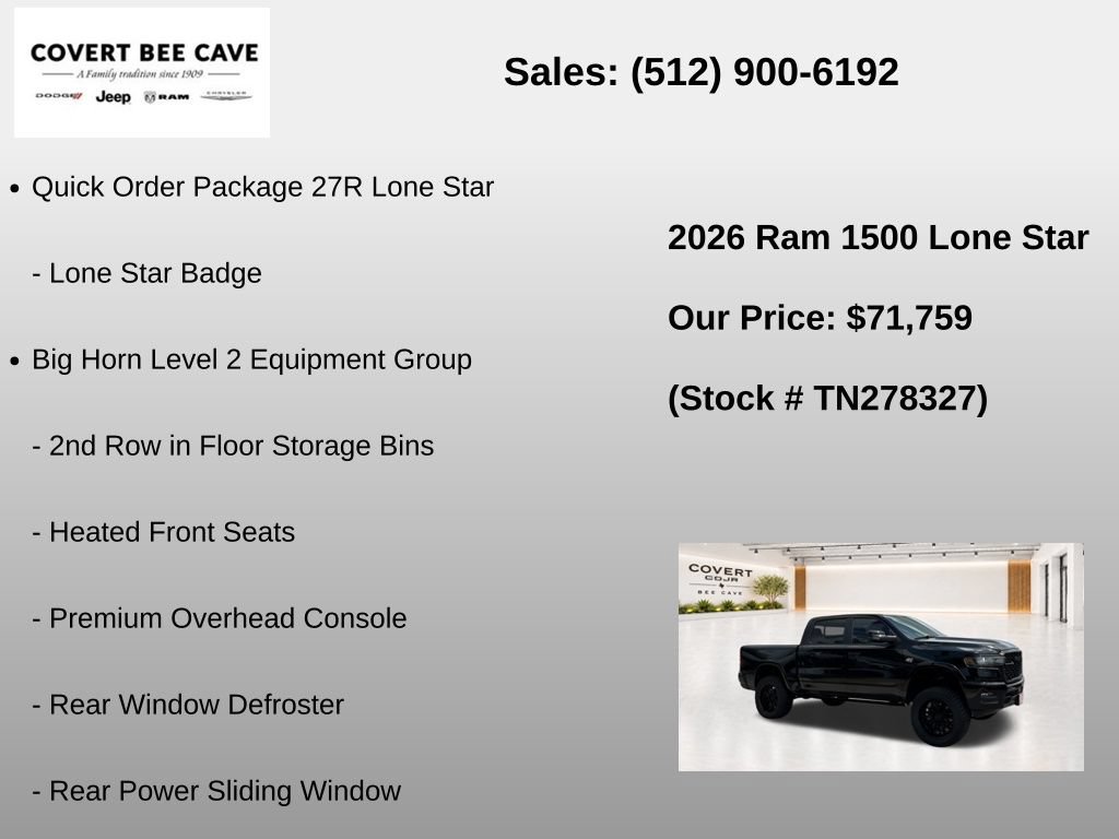 New 2026 RAM 1500 Lone Star AWD/4WD image 8