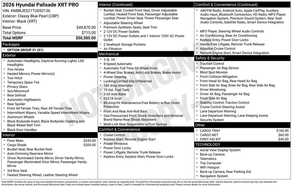 New 2026 Hyundai Palisade XRT Pro image 47