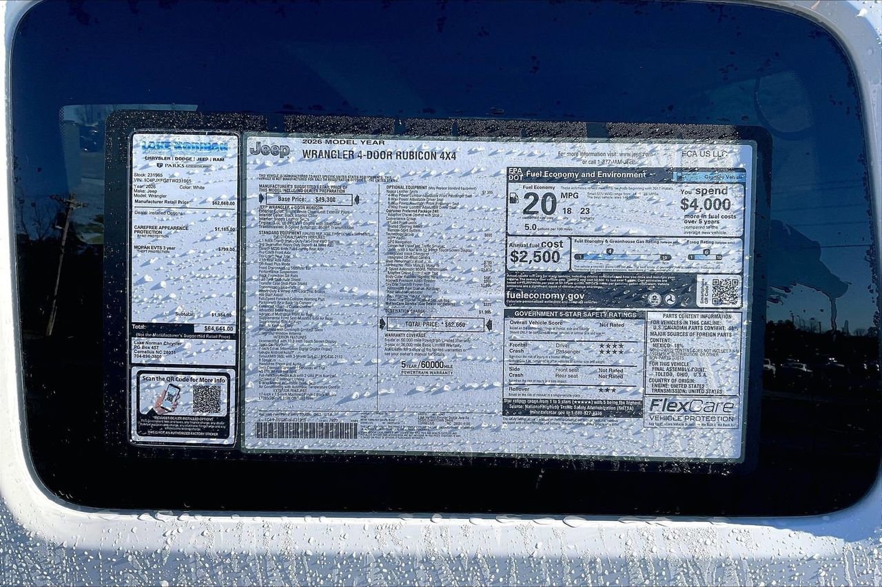 New 2026 Jeep Wrangler Unlimited Rubicon AWD/4WD image 36