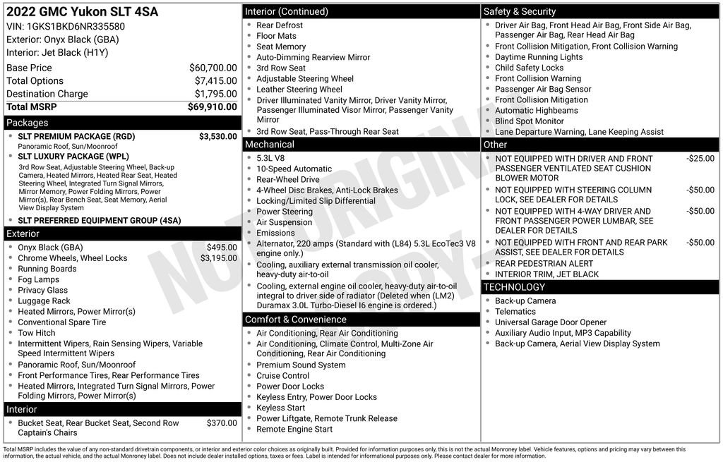 Used 2022 GMC Yukon SLT w/ SLT Premium Package RWD image 3