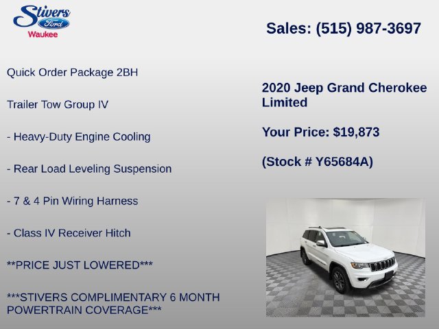 Used 2020 Jeep Grand Cherokee Limited w/ Trailer Tow Group IV AWD/4WD image 8