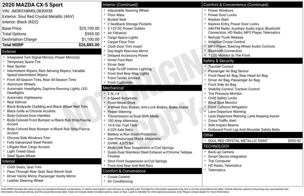 Used 2020 MAZDA CX-5 Sport image 27