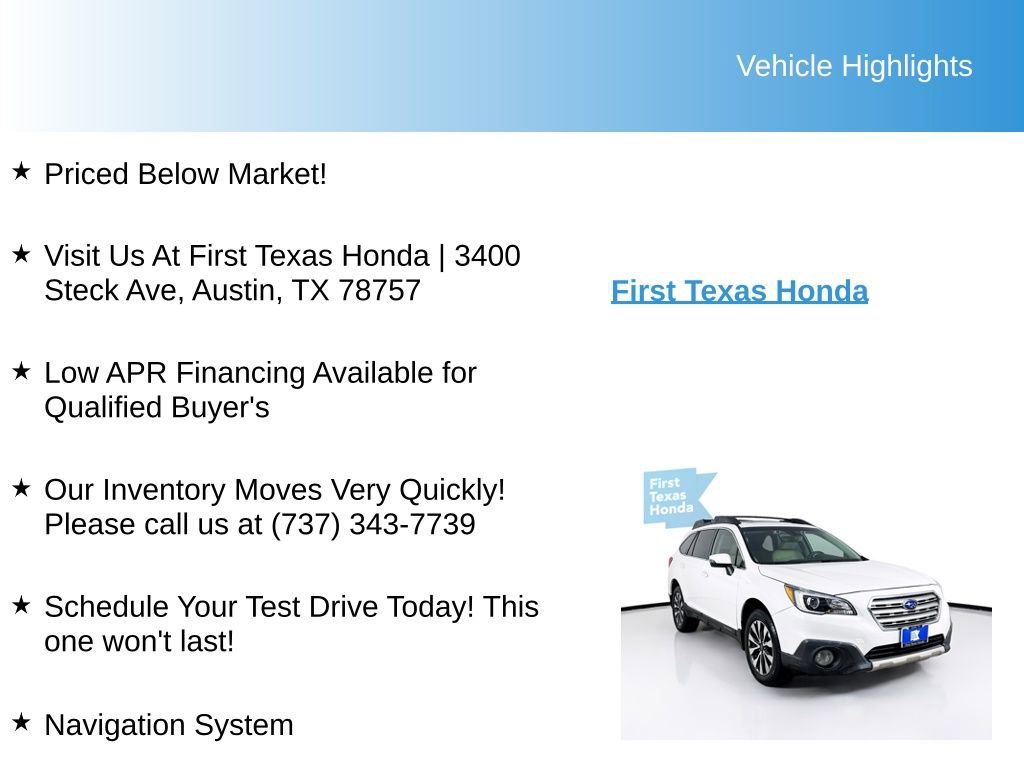 Used 2017 Subaru Outback 2.5i Limited AWD/4WD image 10