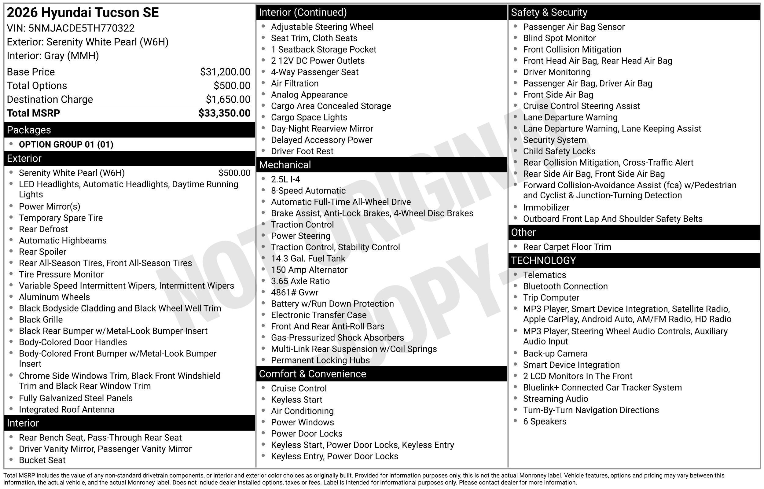 New 2026 Hyundai Tucson SE AWD/4WD image 11