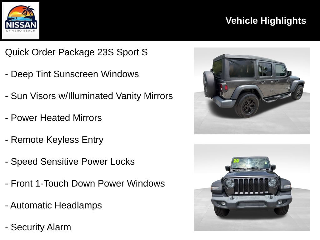 Used 2020 Jeep Wrangler Unlimited Sport S AWD/4WD image 19