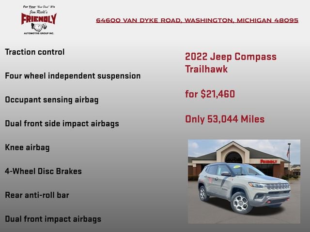 Used 2022 Jeep Compass Trailhawk w/ Sun and Sound Group AWD/4WD image 15