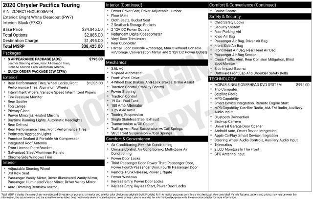Used 2020 Chrysler Pacifica Touring w/ S Appearance Package FWD image 26