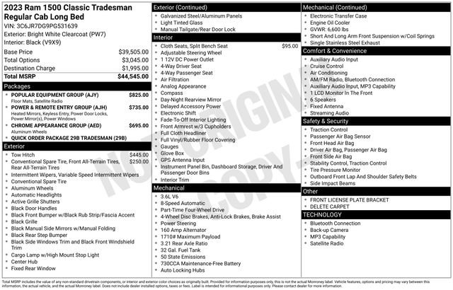 Certified 2023 RAM 1500 Tradesman w/ Popular Equipment Group image 6