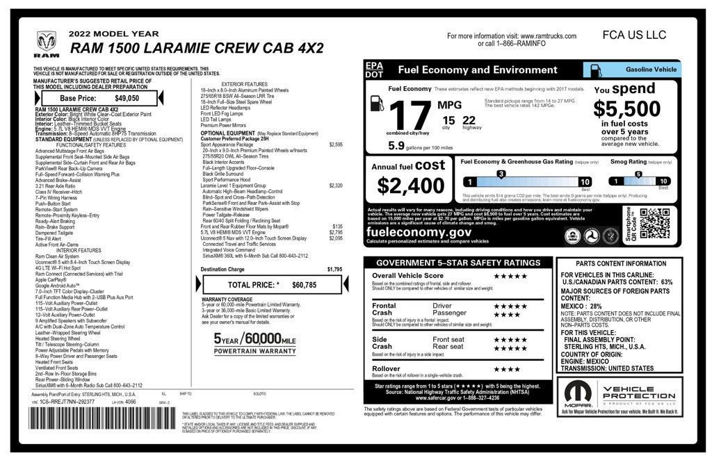 Used 2022 RAM 1500 Laramie w/ Sport Appearance Package image 8