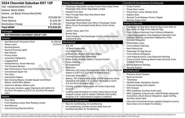 Used 2024 Chevrolet Suburban RST AWD/4WD image 7