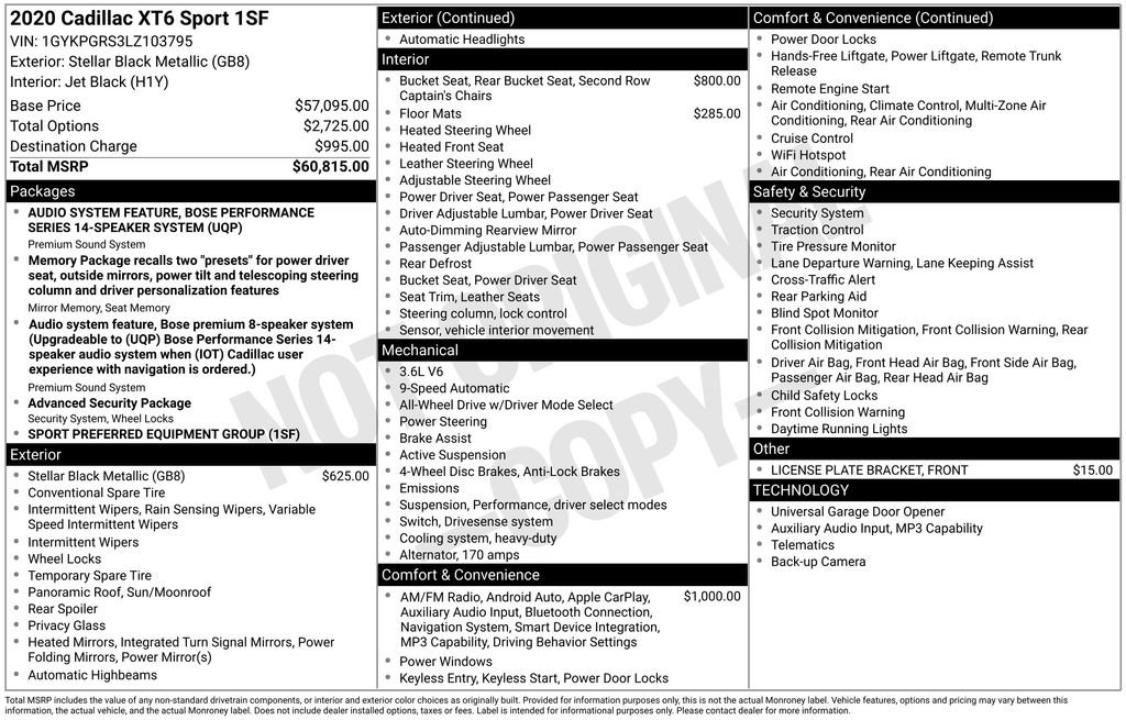 Used 2020 Cadillac XT6 Sport image 49