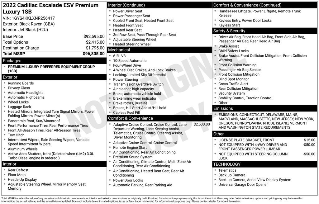 Used 2022 Cadillac Escalade ESV Premium Luxury image 34