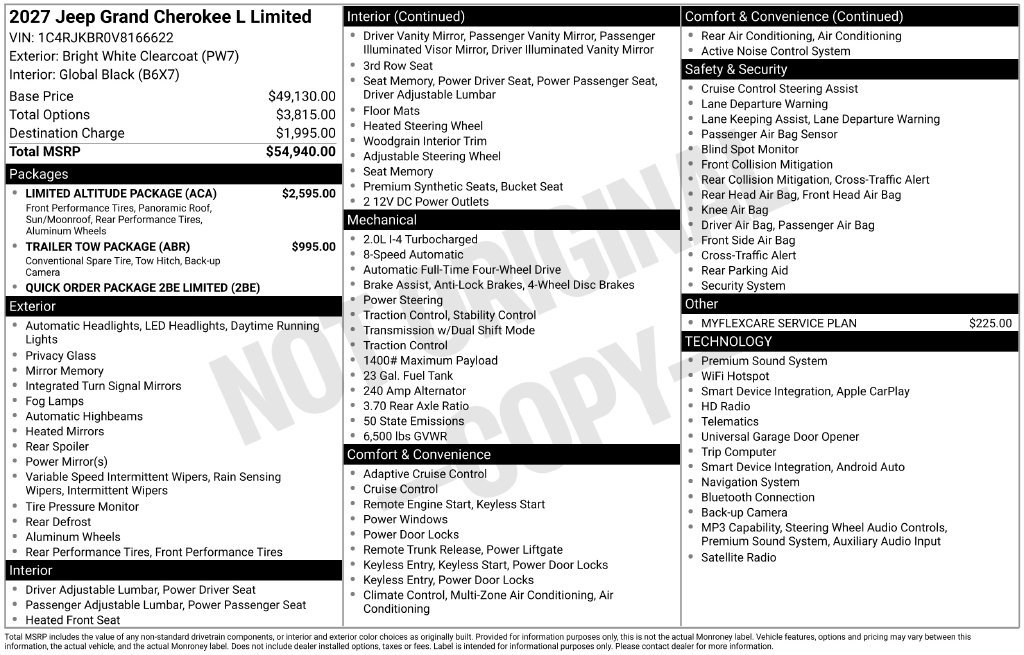 New 2027 Jeep Grand Cherokee L Limited w/ Limited Altitude Package AWD/4WD image 28
