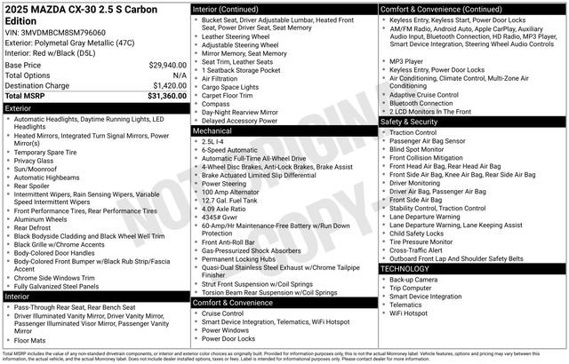 Used 2025 MAZDA CX-30 AWD 2.5 S w/ Preferred Package image 6