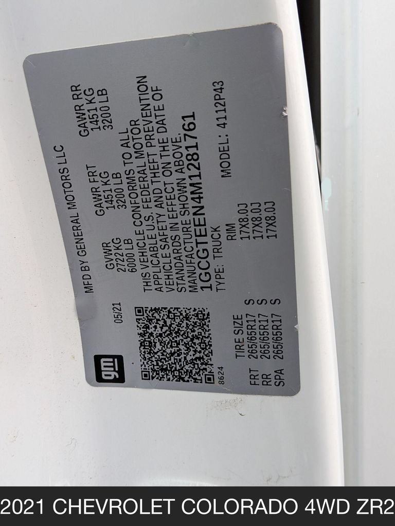 Used 2021 Chevrolet Colorado ZR2 AWD/4WD image 24