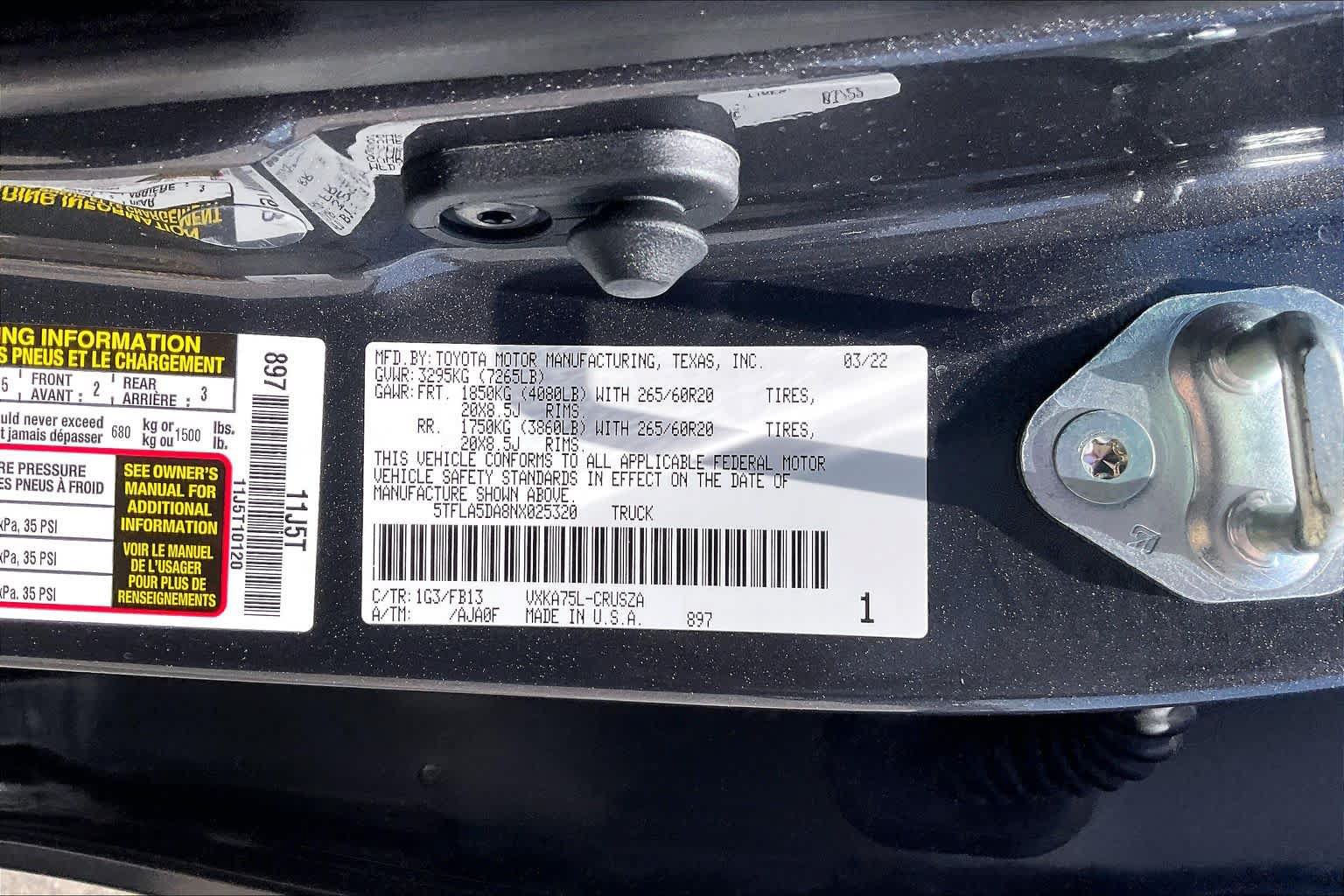 Used 2022 Toyota Tundra SR5 AWD/4WD image 33