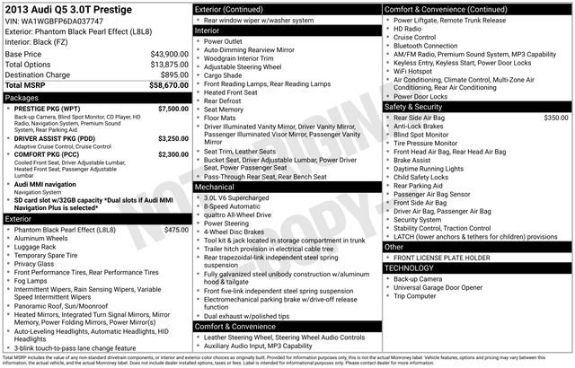 Used 2013 Audi Q5 3.0T Prestige w/ Prestige Pkg AWD/4WD image 6