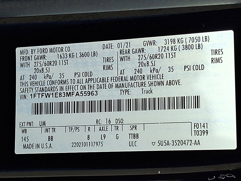 Used 2021 Ford F150 Platinum w/ Equipment Group 701A High image 32