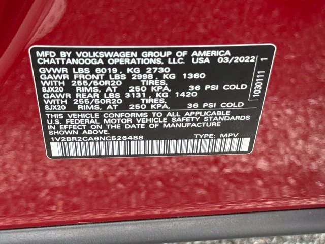 Used 2022 Volkswagen Atlas SEL AWD/4WD image 27