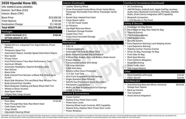 Used 2020 Hyundai Kona SEL w/ Cargo Package image 9