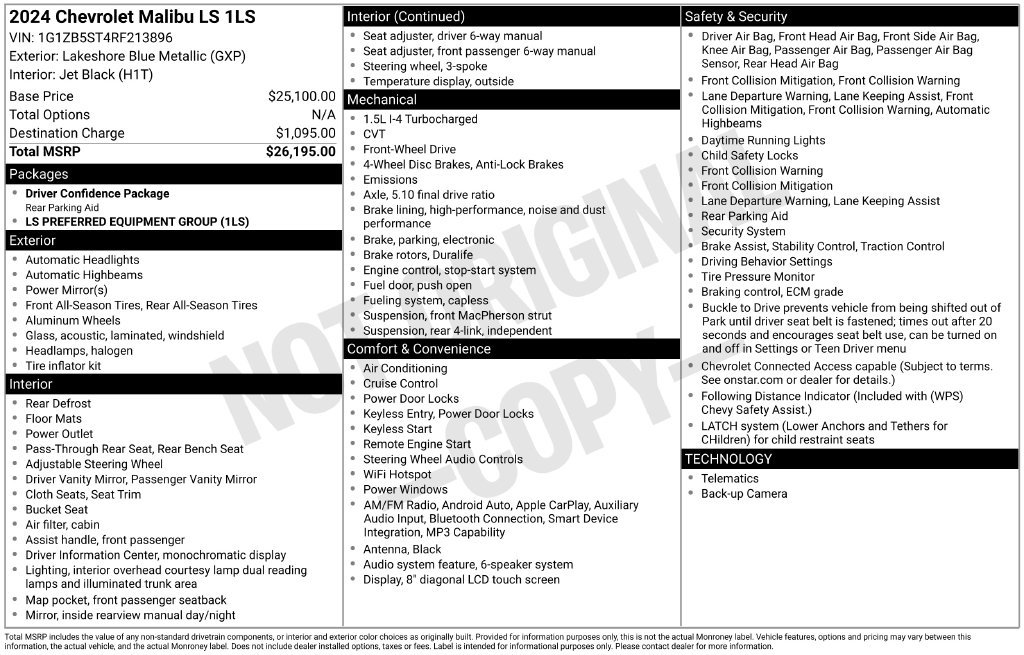 Used 2024 Chevrolet Malibu LS FWD image 6