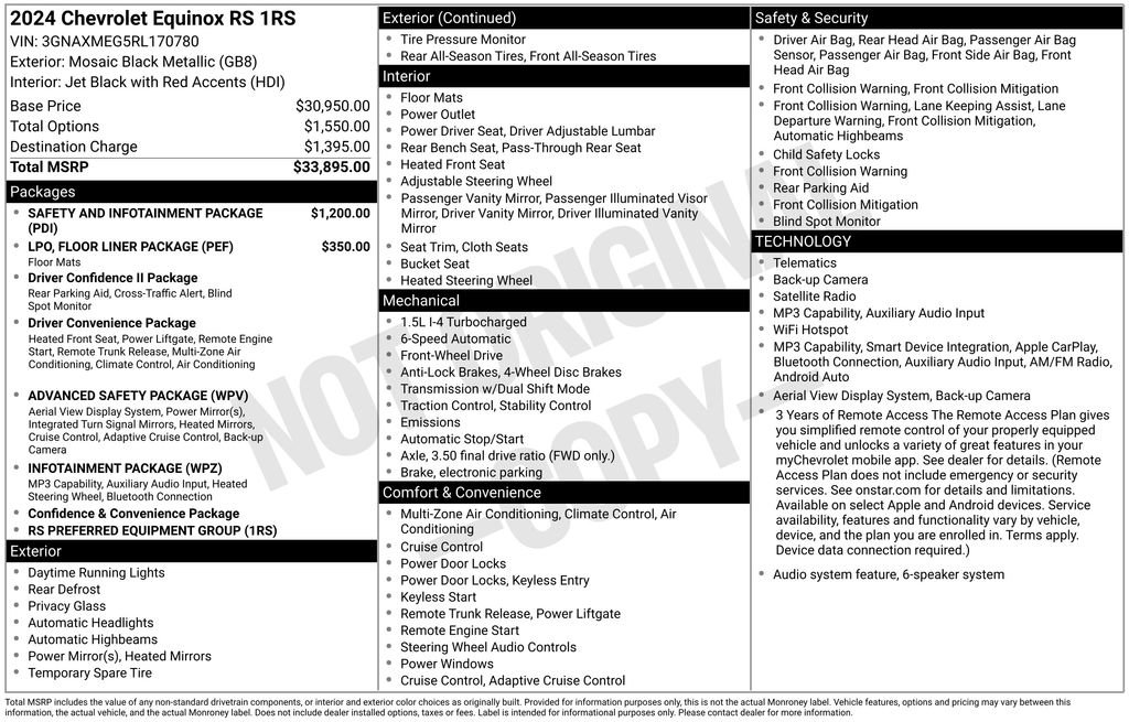 Used 2024 Chevrolet Equinox RS FWD image 10